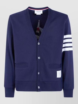Thom Browne v neck cardigan embroidered boat motif