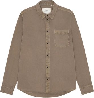 Les Deux Garment Dyed Shirt - Heren - Casual Overhemden - Beige - M - Katoen - Overhemden