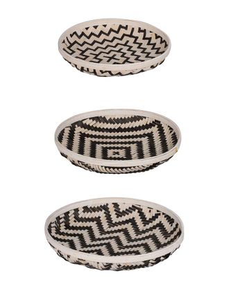 A&B Home Discontinued A&B Home Set Of 3 Organic Elements Geometric Trays