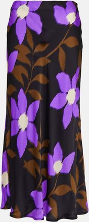 Velvet Kaiya printed satin midi skirt