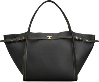 Tod's T Signature Shopping Bag In Leather Medium