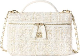 Tiffany & Fred Tweed & Leather Mini Top-Handle Bag