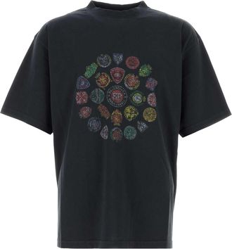 Balenciaga Charcoal Cotton Oversize T-shirt