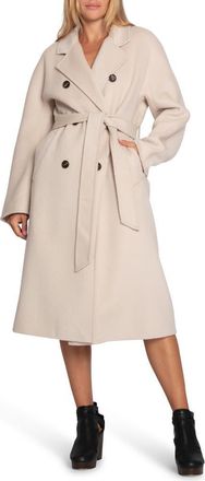 Belle & Bloom Real Love Double Breasted Maxi Coat in Pearl at Nordstrom, Size X-Small