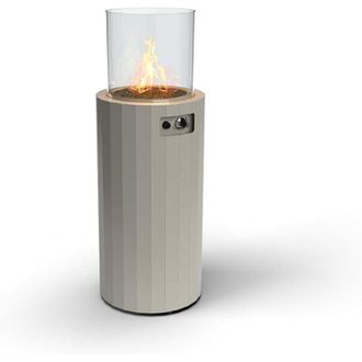 Planika Bino - Planika - Stufa da terrazzo, colonna fuoco, camino a propano o GPL, altezza 102 cm, 8KW Silk Grey + Copertura