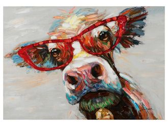 Schubiger M&ouml;bel Bild Bunte Kuh mit Brille