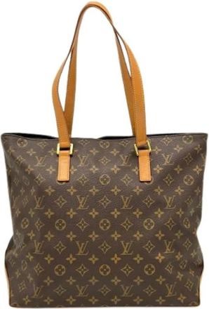 Louis Vuitton Pre-owned Vintage Canvas Tote Bag - Dames - Vintage Shopper - Bruin - ONE Size - Leer - Vintage