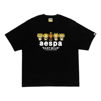 A Bathing Ape x Aespa Baby Milo Lemonade Relaxed Fit T-Shirt Black 2M73-209-901-BLK