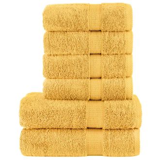 Berkfield Home 6 Piece Premium Towel Set SOLUND Gold 600 gsm