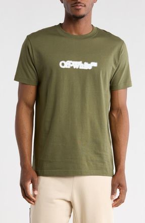 Off-white Spray Paint Arrow Graphic Slim T-Shirt in Green/white at Nordstrom Rack, Size Xx-Large
