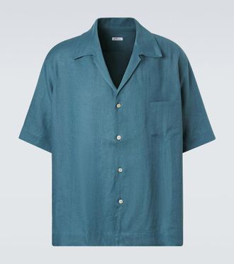 Kiton Linen bowling shirt