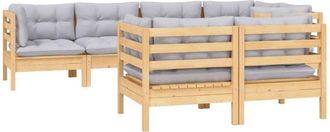 vidaXL Juego De Muebles De Jard&iacute;n 6 Pzas Y Cojines Madera Maciza Pino Vidaxl