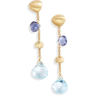 Marco Bicego Paradise 18K Yellow Gold Iolite & Blue Topaz Short Drop Earrings at Nordstrom