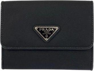 Prada Pre-owned Wallets, female, Black, Size: ONE SIZE Pre-owned Tessuto Nylon Wallet