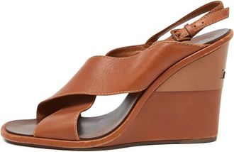 Tory Burch pre-owned 105mm cross-strap wedge sandals - Brown