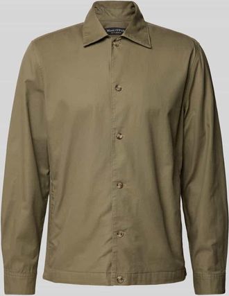 Marc O'Polo Loose Fit Overshirt aus Baumwoll-Leinen-Mix in Oliv, Gr&ouml;&szlig;e XXL