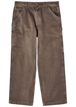 Cherry Los Angeles Distressed Straight-leg Canvas Jeans - Brown - 36 (W36 / XL)