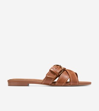 Cole Haan Womens Velma Buckle Slide Sandals - Brown Size 10.5
