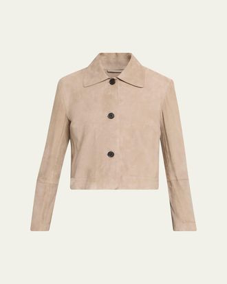 Arma Emy Button-Down Goatskin Suede Jacket