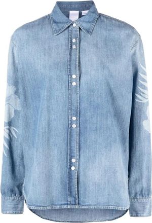 Pinko Gufare Denim Overhemd - Dames - Spijkeroverhemden - Blauw - 2XS - Denim - Overhemden