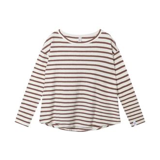 10 Days Long Sleeve T-Shirts, female, Multicolor, L, Striped Linen Long Sleeve T-shirt
