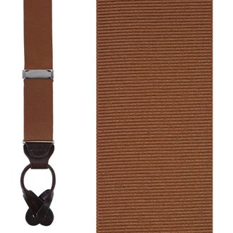 Trafalgar Store Phoenix 38mm Grosgrain Non Stretch Ribbon Button End Suspenders in Brown at Nordstrom