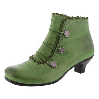 Generic Womens Vintage Lace Round Toe Ankle Boots - Green, Size 6.5 UK - Suede with Faux Fur Lining - Block Heel - Casual - Women, Adults, Casual Wear, Comfor
