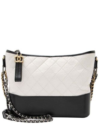 Chanel Black Aged Calfskin Gabrielle Medium Hobo (Authentic Pre-Loved)
