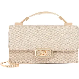 Dune London Skilled Metallic Mesh Convertible Shoulder Bag in Gold at Nordstrom