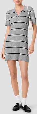 French Connection Mason Varsity Stripe Knit Minidress in Medium Gray Melange at Nordstrom, Size X-Large