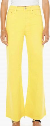 Mother Tomcat Roller Fray Wide Leg Jeans In Sunshine