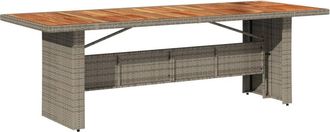 vidaXL Vidaxl - Mesa De Jard&iacute;n Superficie Madera Acacia Rat&aacute;n Gris 240x90x75 Cm