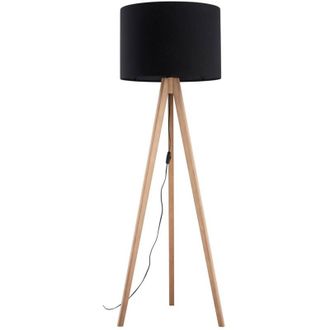 Luminosa Light Designs TK Grand L&aacute;mpara de pie tr&iacute;pode de pino, negra, 1 bombilla E27