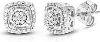 Vir Jewels 1/10 cttw Lab Grown Diamond Composite Earrings in Sterling Silver With Push Backs For Women