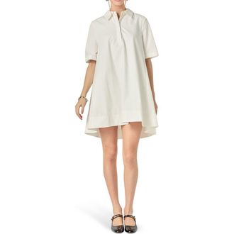 English Factory Trapeze Cotton Shirtdress in White at Nordstrom Rack, Size X-Small