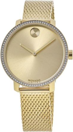 Movado Bold Yellow Gold Dial Steel Womens Watch 3600656