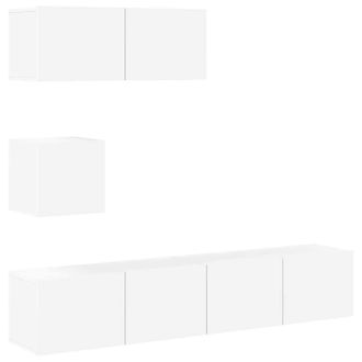 Berkfield Home 4 Piece TV Cabinet Set White Engineered Wood