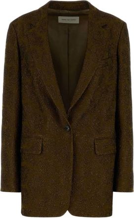 Dries Van Noten Blazer - Dames - Blazers - Bruin - S - Leer - Jassen