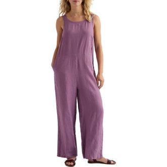 Seasalt Cornwall Salt Air Wide Leg Linen Jumpsuit in Verbena at Nordstrom, Size 12 Us