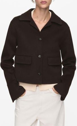 Mango Wool Blend Jacket in Coffee at Nordstrom Rack, Size X-Small