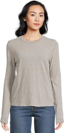 Michael Stars Clarissa Long Sleeve T-Shirts Womens Clothing Heather Grey : MD (US 6-8), Cotton