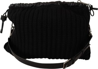Dolce & Gabbana Vrouwen Zwart Kasjmier Gebreide Schouder Crossbodytas