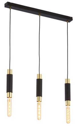 Jupiter Lampada A Sospensione Moderna Nero-oro 66cm 3xe27 Lile