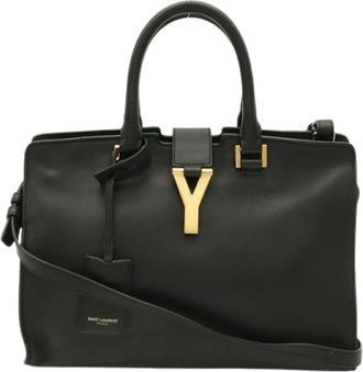 Saint Laurent Pre-owned Leren 2way Tas - Dames - Vintage Handtas - Zwart - ONE Size - Leer - Vintage