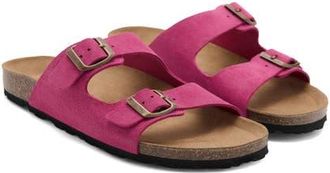 Mango Double Buckle Slide Sandal in Fuchsia at Nordstrom, Size 39