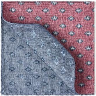 Brunello Cucinelli Silk pocket square with pattern in Coral at Nordstrom