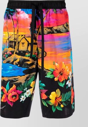 Dolce & Gabbana graphic floral knee-length shorts