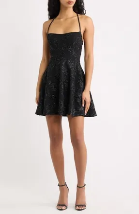 Emerald Sundae Embroidered Sequin Minidress in Black at Nordstrom, Size X-Small