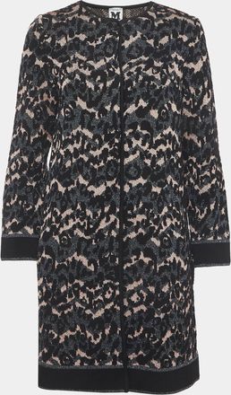 M Missoni Black Patterned Lurex Knit Long Cardigan