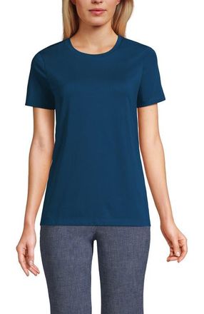 Lands End Supima Cotton Crewneck T-Shirt in Baltic Teal at Nordstrom, Size X-Small P